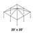 20' x 20' Classic Frame Aluminum Single Tube 12' Pole and Fitting Kit, illustration of a sturdy outdoor pavilion frame with aluminum poles and fittings forming a 20 by 20 feet canopy structure.