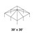 30' x 30' Classic Frame Aluminum Single Tube 7' Pole and Fitting Kit, illustration of a square-shaped outdoor frame with supporting poles and fittings for easy assembly.