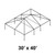 30' x 40' Classic Frame Aluminum Single Tube 7' Pole and Fitting Kit, image of a large rectangular outdoor tent frame with aluminum poles and fittings set up for assembly.