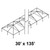 30' x 135' Classic Frame Aluminum Single Tube 8' Pole and Fitting Kit, a diagram of a large outdoor event tent frame with metal poles and connectors forming a rectangular structure.