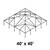 40' x 40' Classic Frame Aluminum Single Tube 10' Pole and Fitting Kit, a detailed line drawing of a large square tent frame with poles and fittings