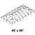40' x 80' Classic Frame Aluminum Single Tube 10' Pole and Fitting Kit, detailed image of an outdoor metal structure with a rectangular shape and evenly spaced support poles.