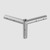 Gable 3 Way Crown, a metallic gray three-way connector fitting with multiple screw holes for structural support.