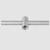 2 Way Straight Rail Fitting, metallic silver T-shaped rail fitting for connecting and extending straight rails.
