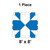 8' x 8' Classic Frame Tent, 1 Piece, 16 oz. Ratchet Top, White and Blue, unfolded template of the tent's top panel showing the layout and color scheme.