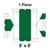 8' x 8' Gable Frame Tent, 1 Piece, 16 oz. Ratchet Top, White and Forest Green, flat layout showing the structure and color pattern of the tent.
