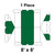 8' x 8' Gable Frame Tent, 1 Piece, 16 oz. Ratchet Top, White and Forest Green