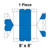 8' x 8' Gable Frame Tent, 1 Piece, 16 oz. Ratchet Top, White and Blue, flat layout schematic with blue sections on the sides and center, showing the tent's structure and dimensions.