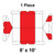 8' x 10' Gable Frame Tent, 1 Piece, 16 oz. Ratchet Top in White and Red, shown as a top-view blueprint with color-coded sections and dimension labels.