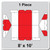 8' x 10' Gable Frame Tent, 1 Piece, 16 oz. Ratchet Top, White and Red, with diagram showing the structure and dimensions of the tent.