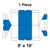 8' x 10' Gable Frame Tent, 1 Piece, 16 oz. Ratchet Top, White and Blue, flat package diagram showing the tent's layout and components.