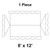 8' x 12' Gable Frame Tent, 1 Piece, 16 oz. Ratchet Top, Solid White, technical schematic diagram showing the top view with dimensions and mounting details.
