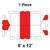 8' x 12' Gable Frame Tent, 1 Piece, 16 oz. Ratchet Top, White and Red, outdoor event gazebo layout diagram with detailed panel design and dimensions.