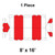 8' x 16' Gable Frame Tent, 1 Piece, 16 oz. Ratchet Top, White and Red, technical diagram showing the tent's layout and structure.