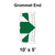 10' x 5' Classic Frame Tent Grommet End, 16 oz. Ratchet Top, White and Forest Green, showing a diagram of the grommet end with green and white fabric and detailed measurements for outdoor event, canopy, or tent setup.