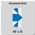 10' x 5' Classic Frame Tent Grommet End, 16 oz. Ratchet Top, White and Blue, illustration of the grommet end with blue fabric accents on a white background.