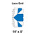 10' x 5' Classic Frame Tent Lace End, 16 oz. Ratchet Top, White and Blue, with detailed diagram showing lace end and frame structure.