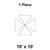 10' x 10' 16 oz. White Pinnacle Series Cross Cable Top, technical drawing showing the top's shape and dimensions.