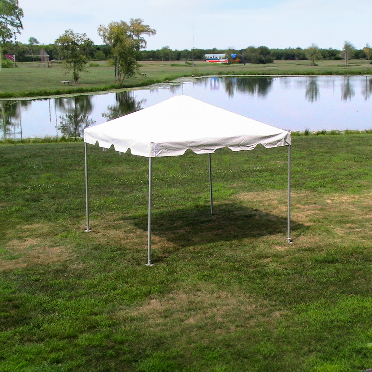 White 10x10 canopy at an outdoor event