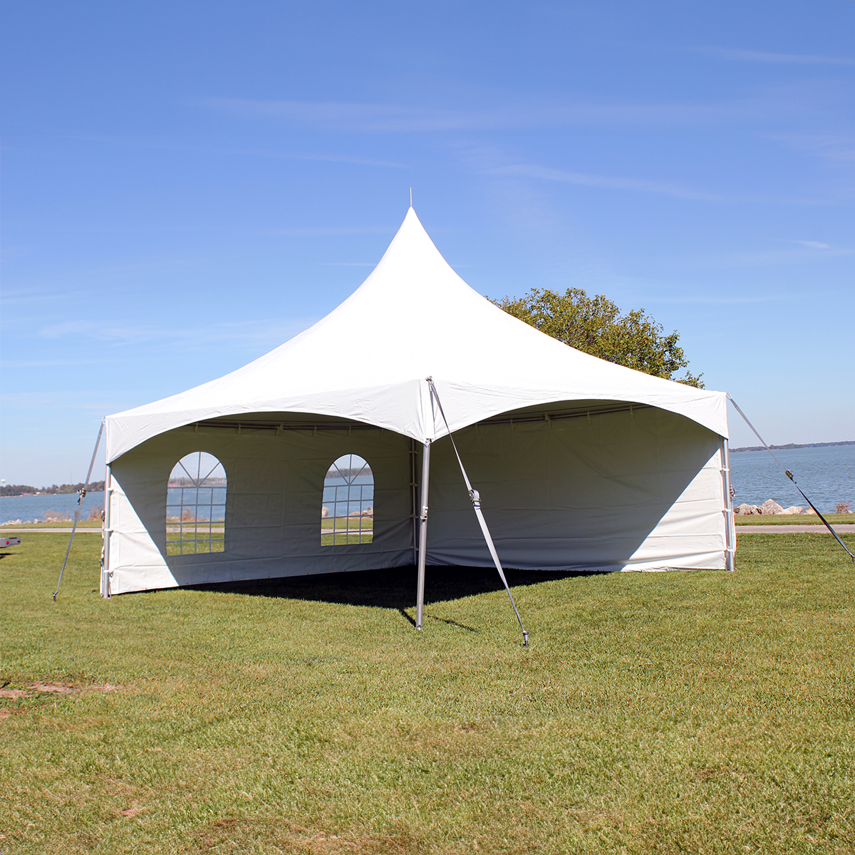 20x20 tent setup showing interior space and layout potential