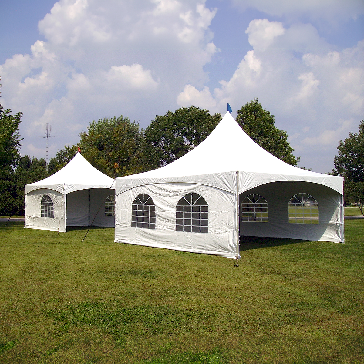 Cross Cable Tent setup with high peak design
