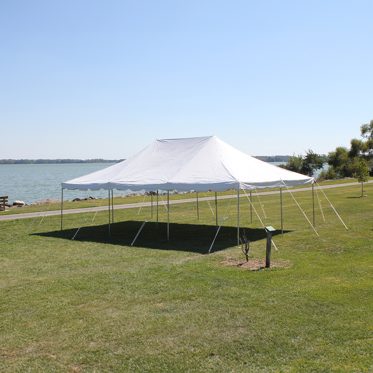 Tent top replacement on job site