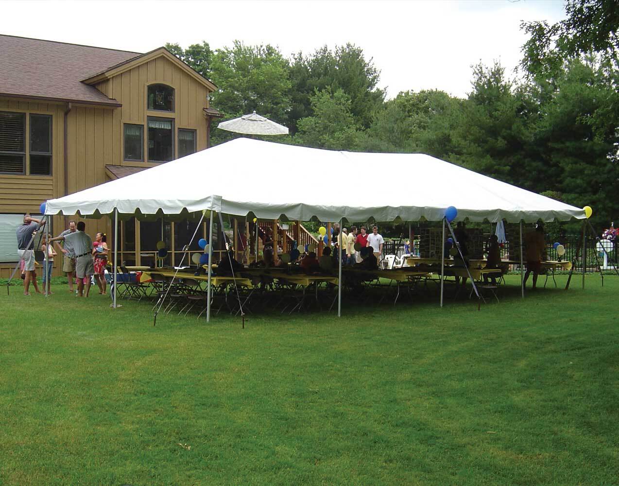 Graduation party tent setup by Celina Enterprises