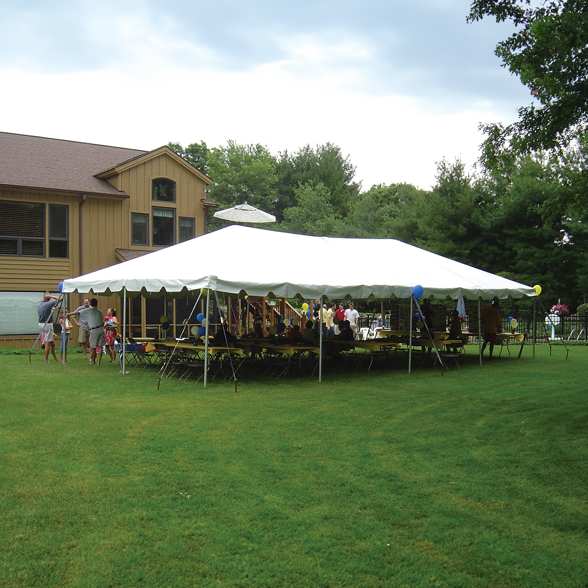 20x40 frame tent setup for outdoor event