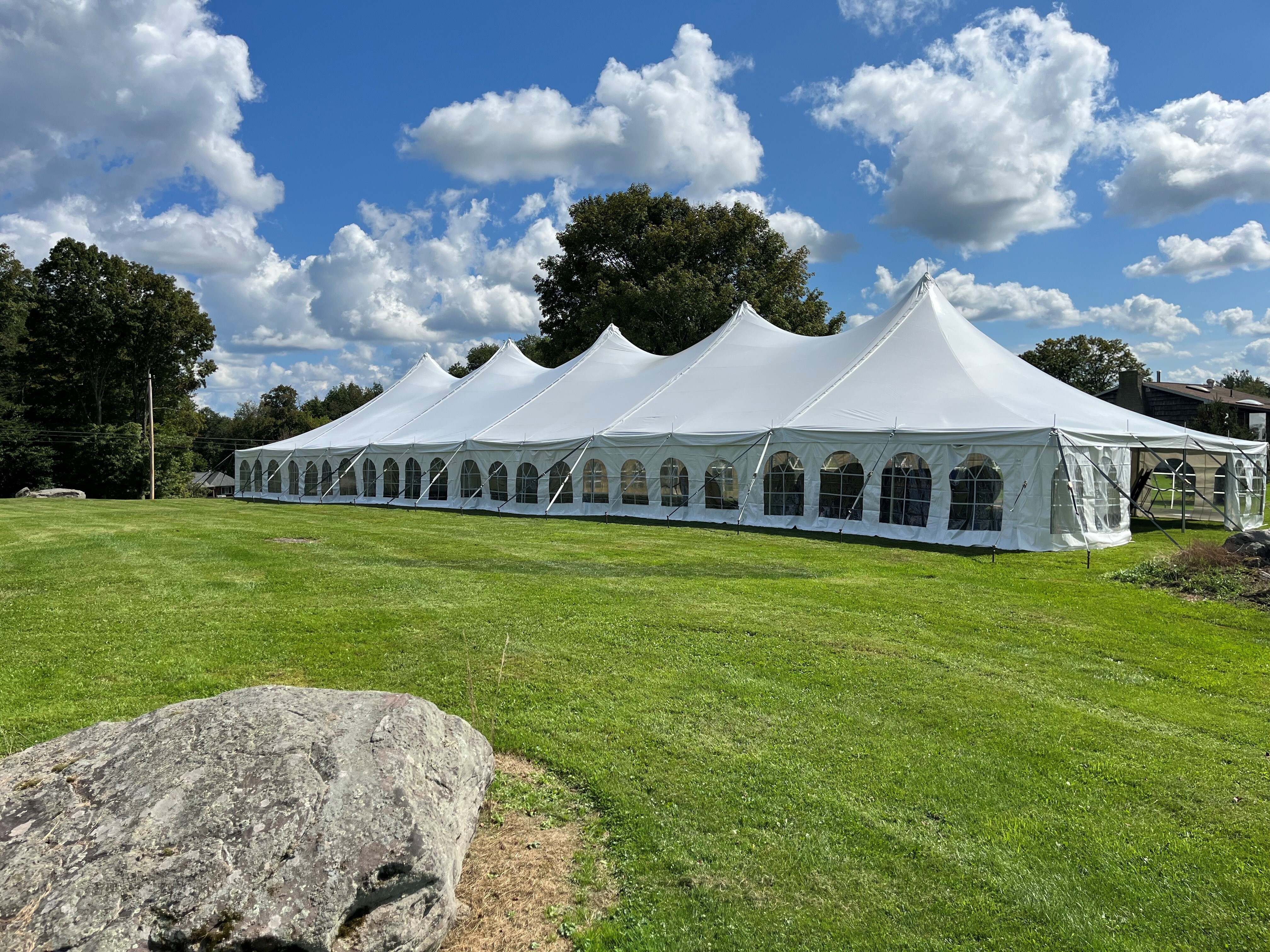 Matching CELINA event rental equipment at large outdoor event