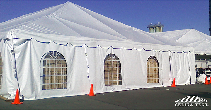 Custom printed tent sidewall at an event