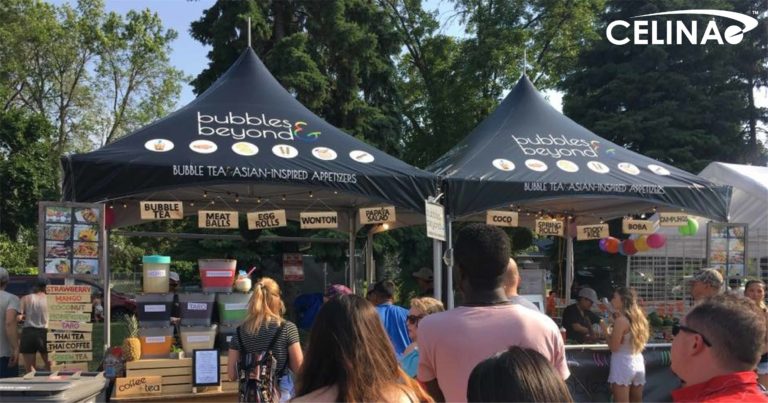 Printed tents for farmers markets