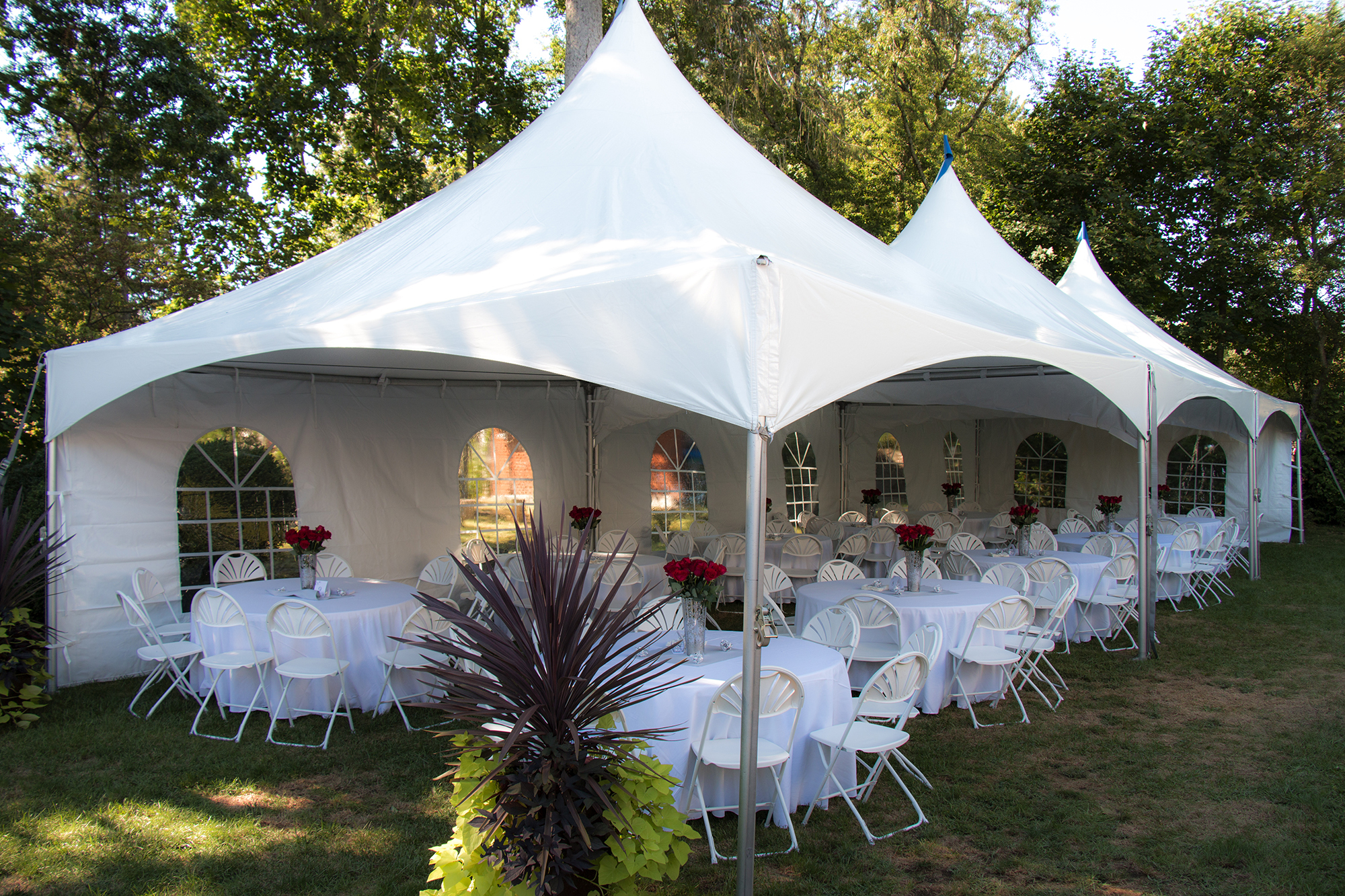 High peak frame tent setup by Celina
