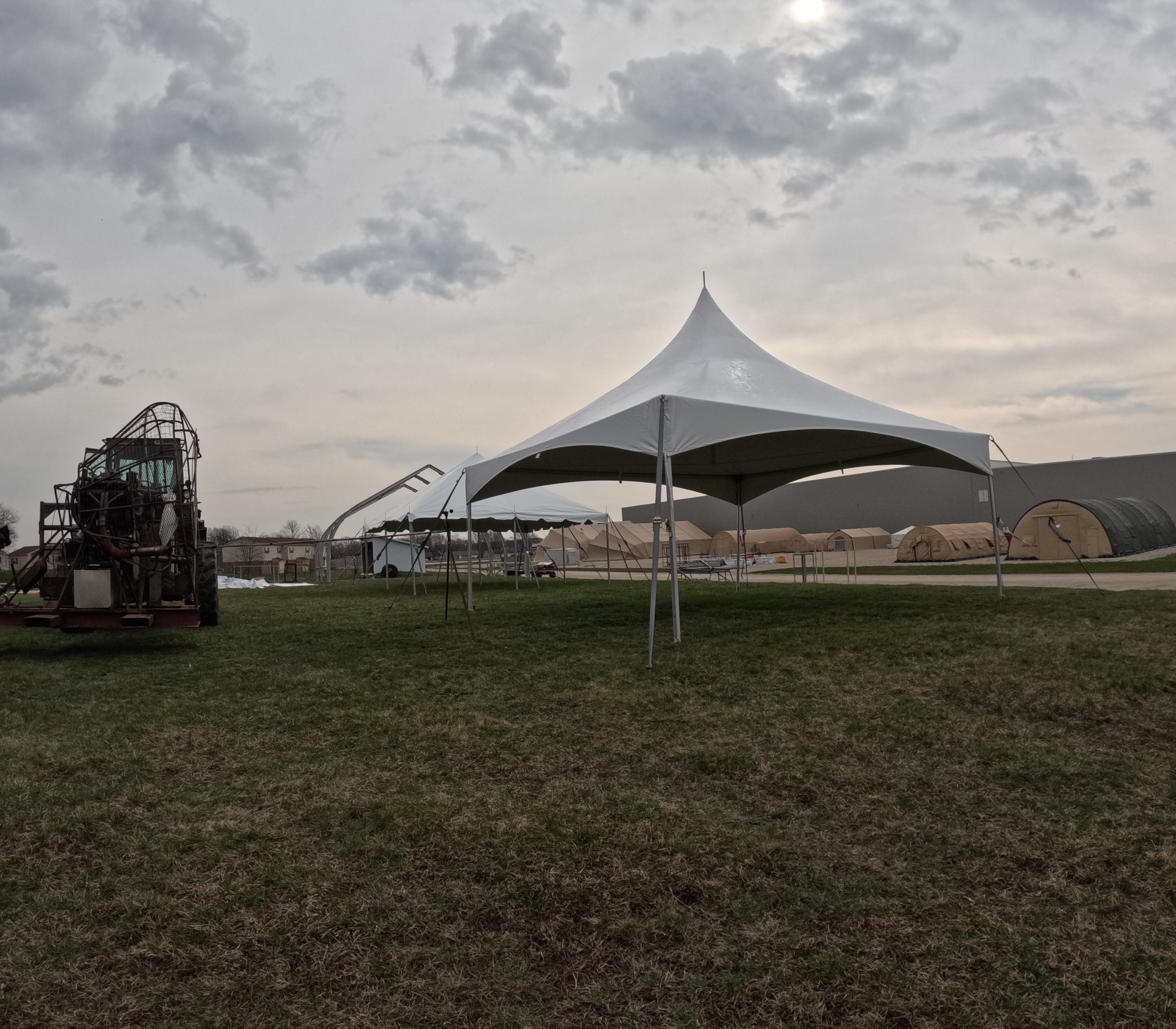Wind resistant Pinnacle high peak tent under testing