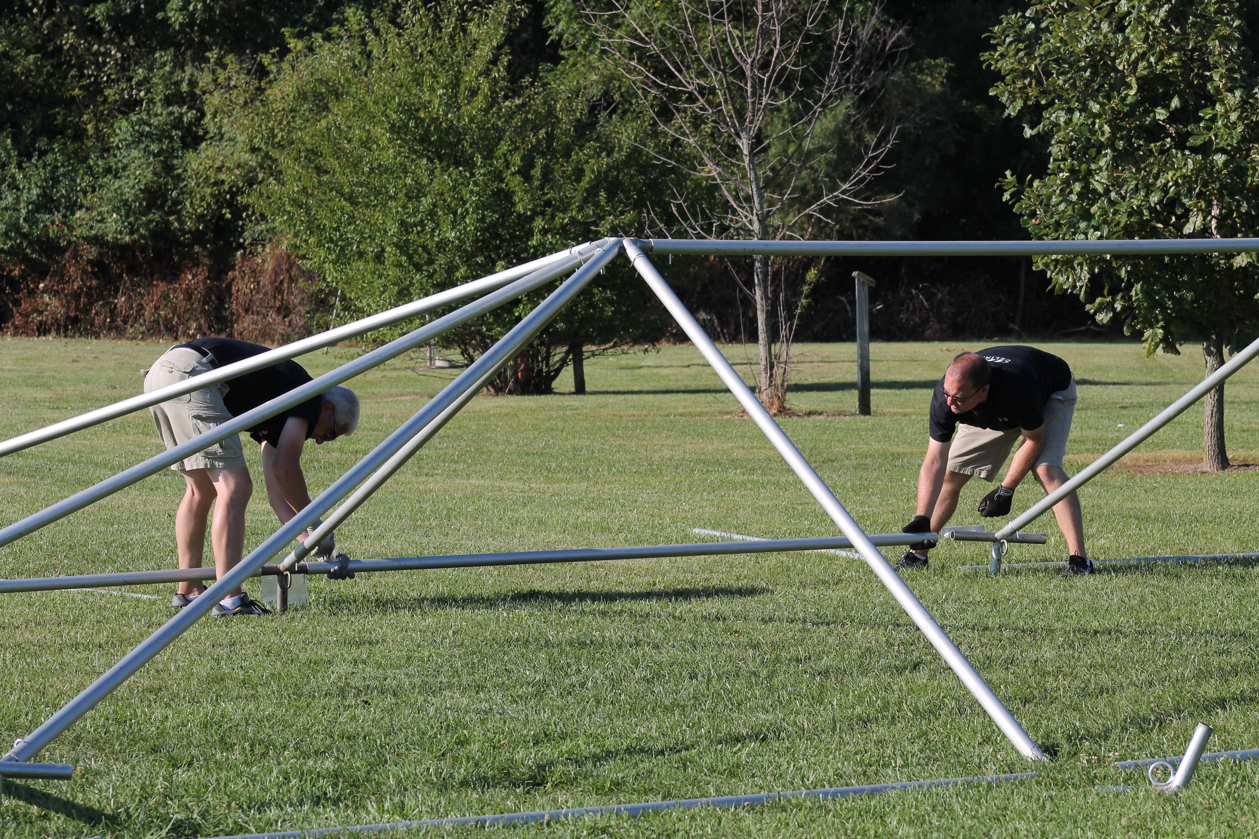 Heavy duty steel and aluminum tent poles comparison