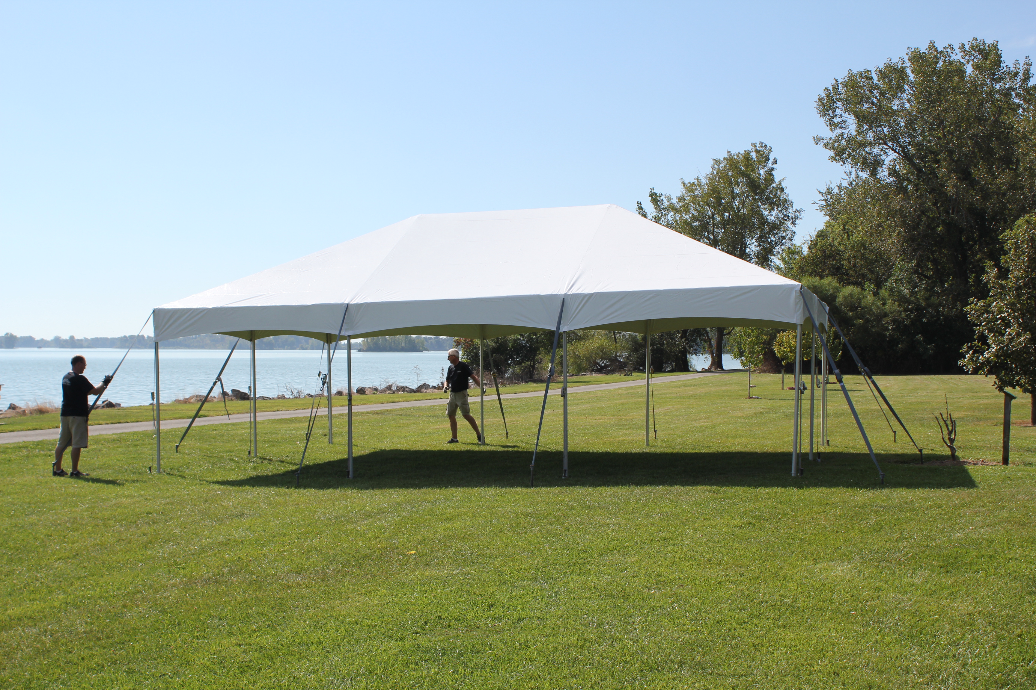 Frame wedding tent setup
