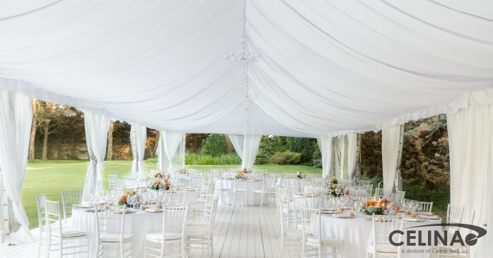 Wedding tent liner for elegant venue design