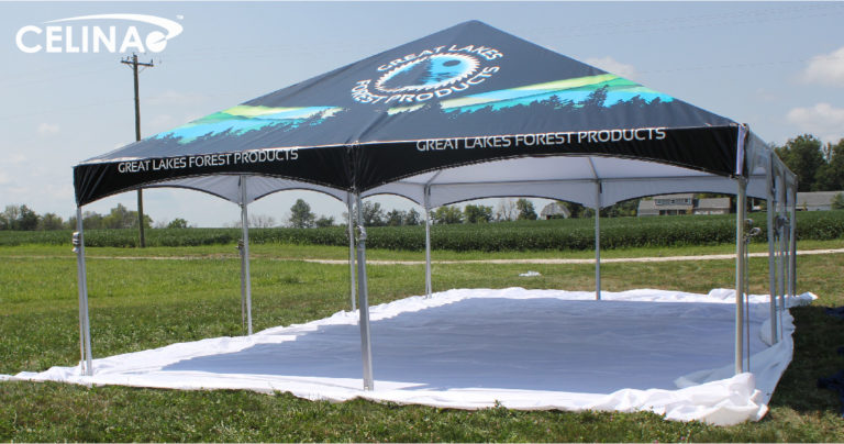 Custom team tent at outdoor sports event