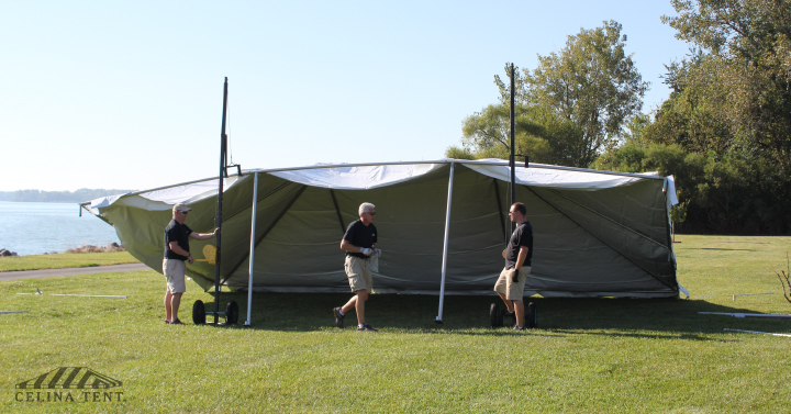 Commercial tent jack lifting frame tent