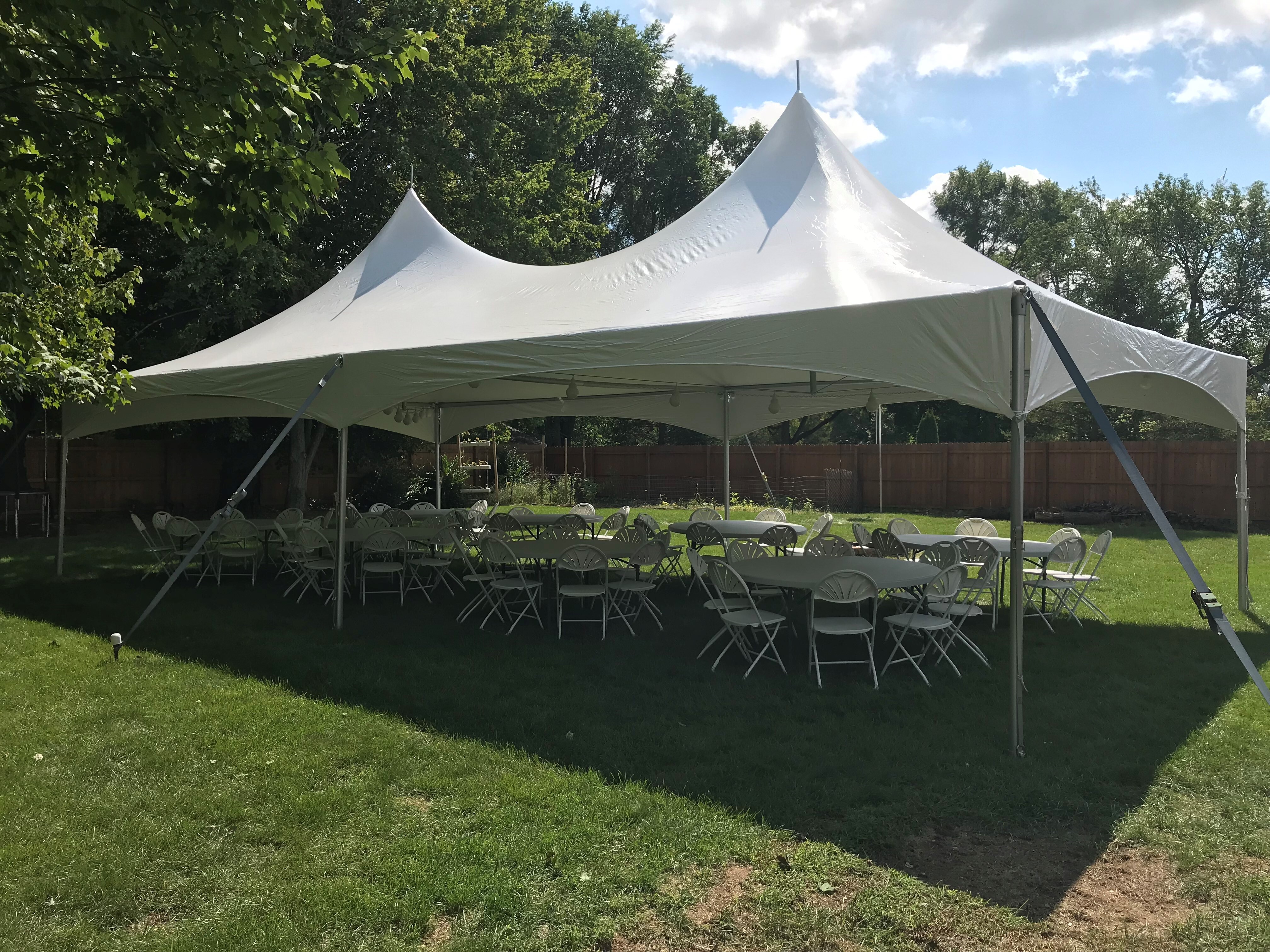 Flame retardant event tent setup outdoors