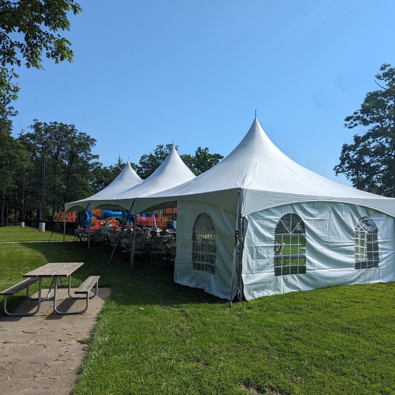 Oktoberfest 2025 celebration setup under a tent
