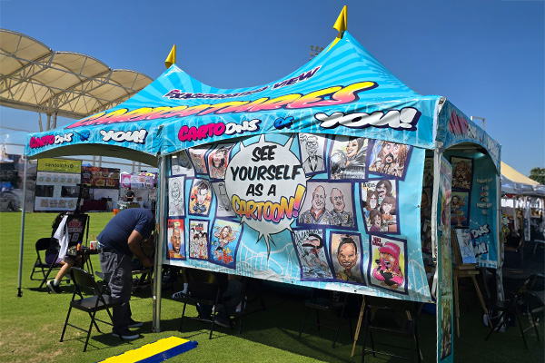 Trade show tent with custom branding