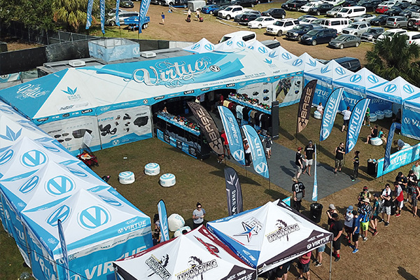 Branded event tent at outdoor event