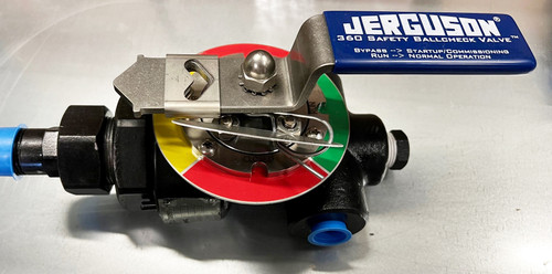 Jerguson Model 363 Valve Set, 3/4"MNPT (vessel) x 1/2"FNPT (gage) x 1/2"FNPT (vent/drain) x 1/2"FNPT (clean out), A105 Carbon Steel Body x 316SS Nitride Coated Seat & Ball; Inconel Stem - 363 1 16A SET