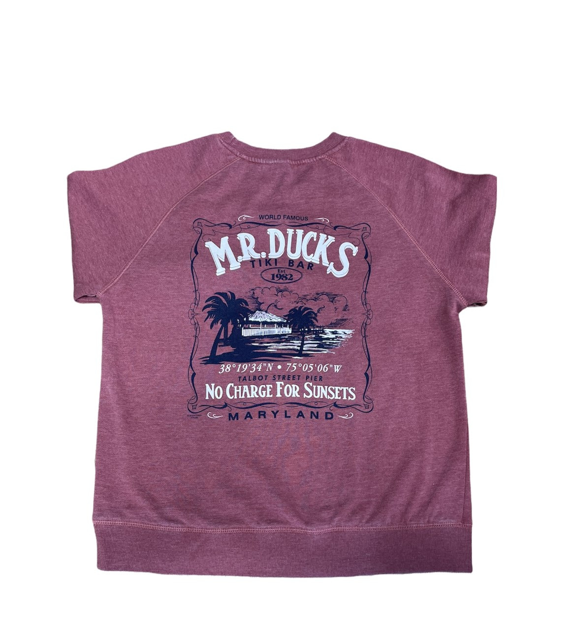 M.R. Ducks® Tiki Bar Crew Neck Sweat Shirt In Maroon
