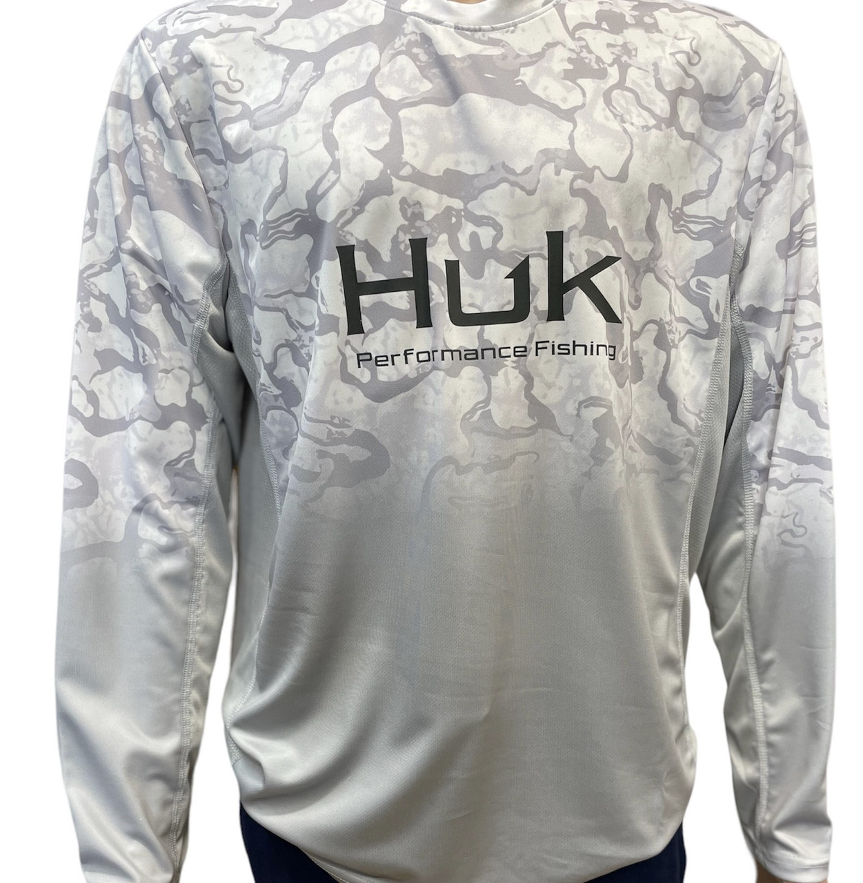 HUK® Icon X Long Sleeve Crew Reef Fade Performance