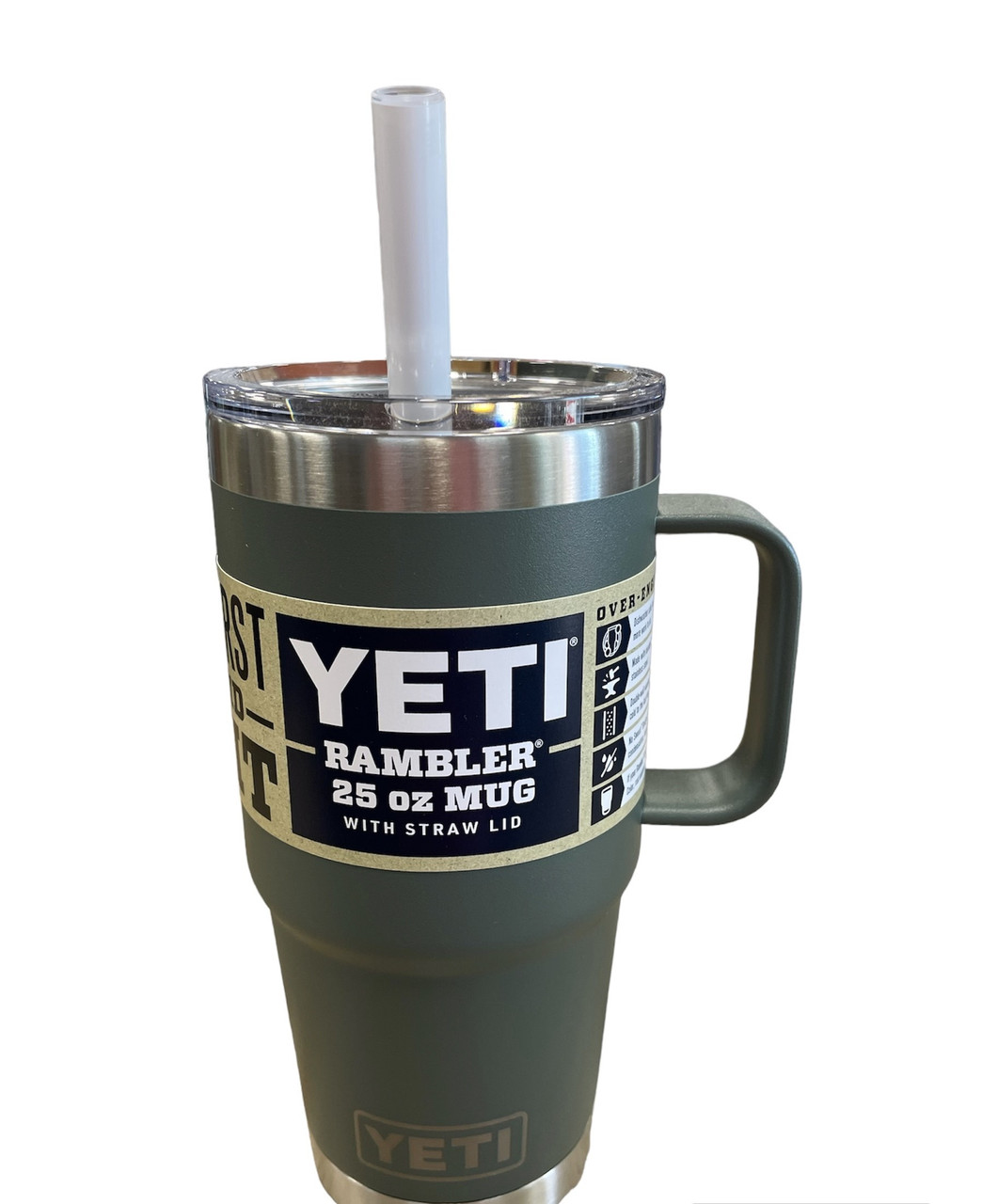 Yeti Rambler 30 oz Stainless Steel Rambler Travel Mug Cup Large With Straw  Lid