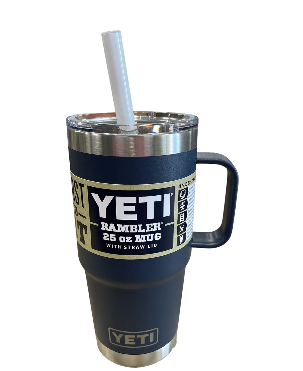  YETI Rambler 25 oz Straw Mug, Vacuum Insulated, Stainless  Steel, Navy: Home & Kitchen
