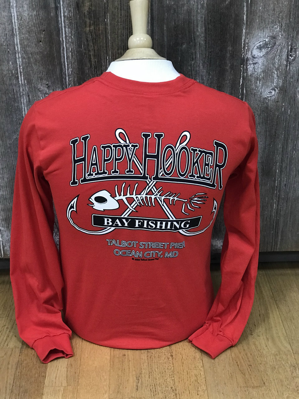 Happy Hooker® Long Sleeve Tee Red (1056HAPPYRED)