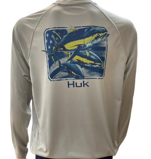 HUK® Icon X Long Sleeve Crew Reef Fade Performance