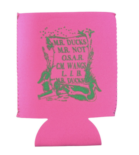 M.R. Ducks® Poem Can Koozie Bright Pink